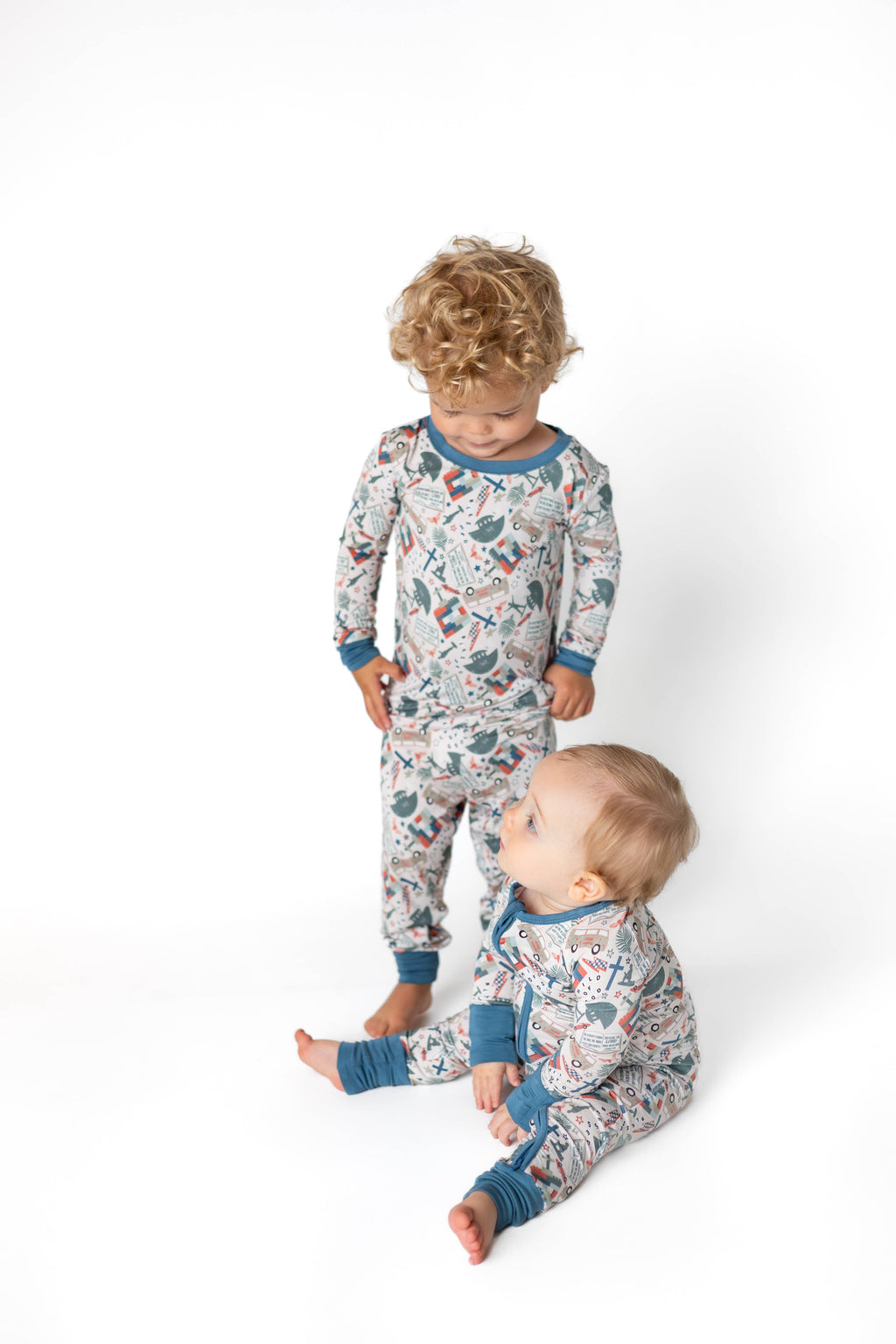 Little Warriors Bamboo Zippy 🪖  (BESTSELLER!) | Romper PJ: 6-12 months