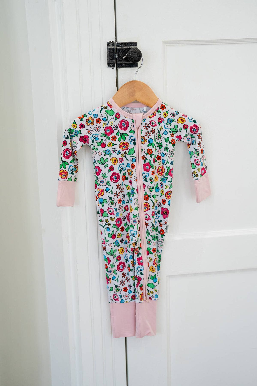 Wild Garden Bamboo Floral🌸 | One-Piece Convertible Romper : 0-3 months