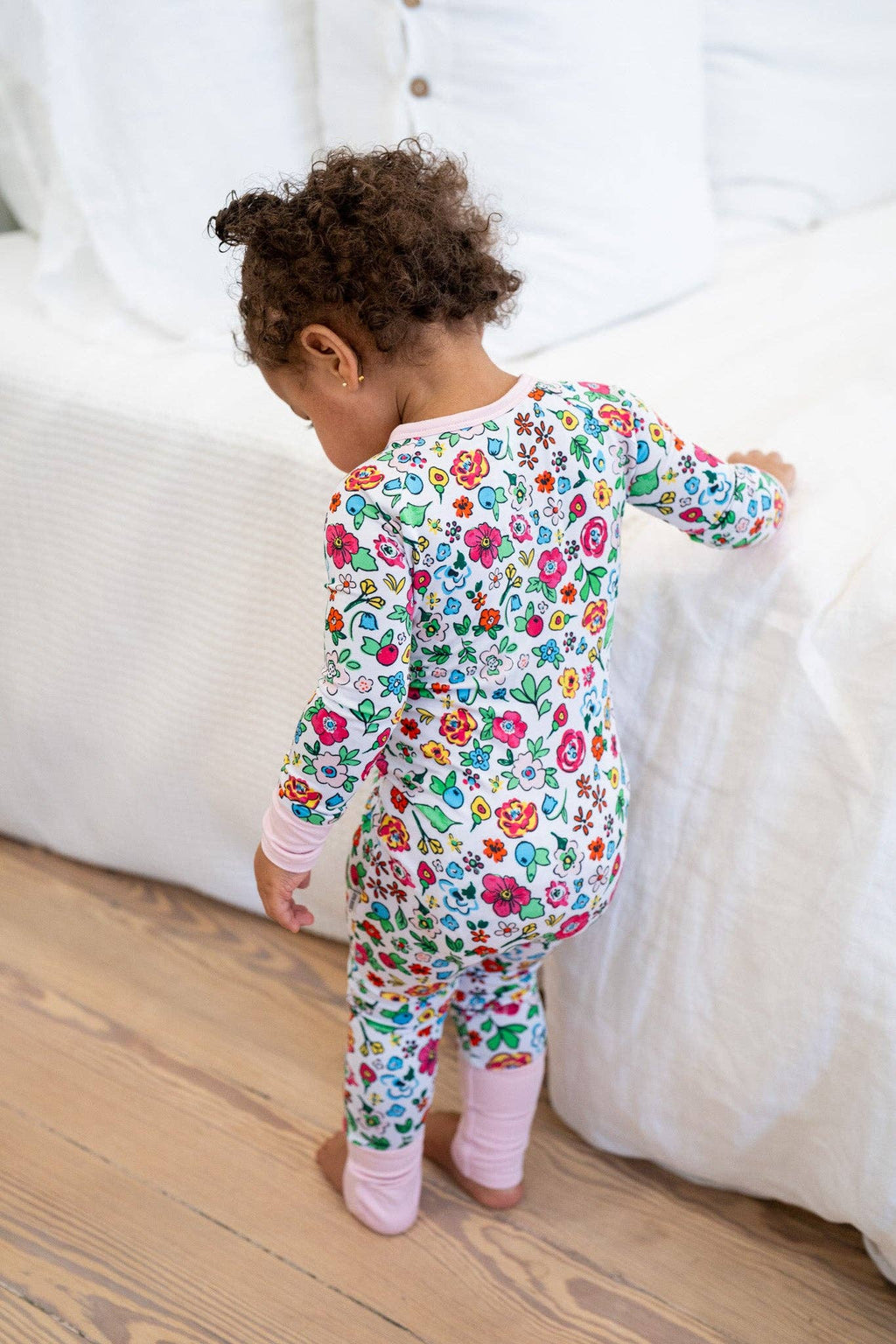 Wild Garden Bamboo Floral🌸 | One-Piece Convertible Romper : 0-3 months