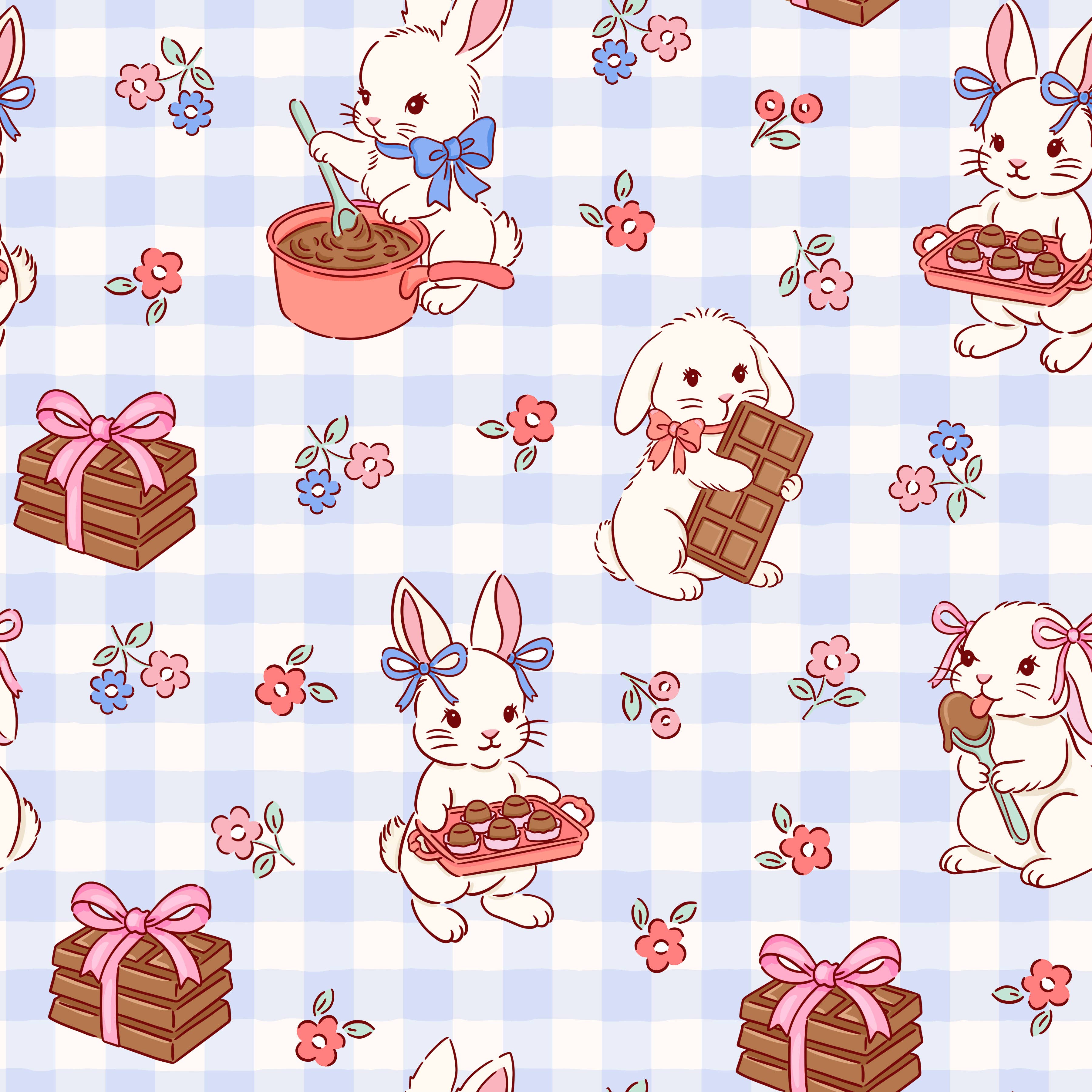 Chocolate Easter Bunnies Bamboo Pajama💕🐰| Two Piece PJ Set: 2T