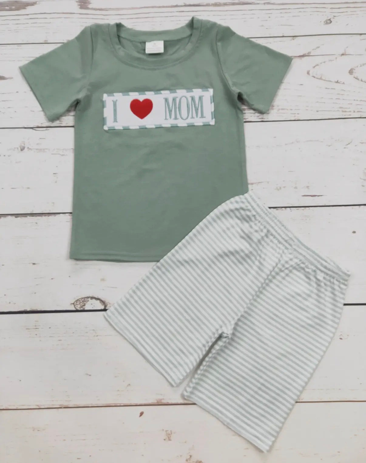I Love Mom Short Set