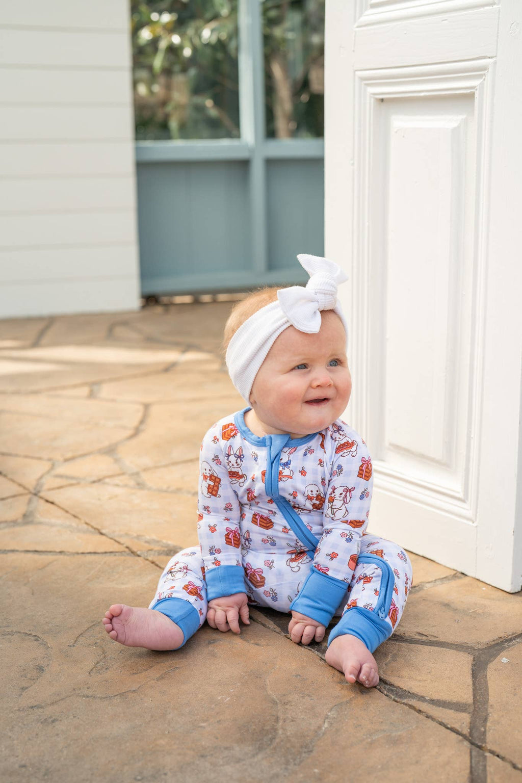 Chocolate Easter Bunnies Bamboo Zippy💕🐰| Romper Pajama Set: 6-12M