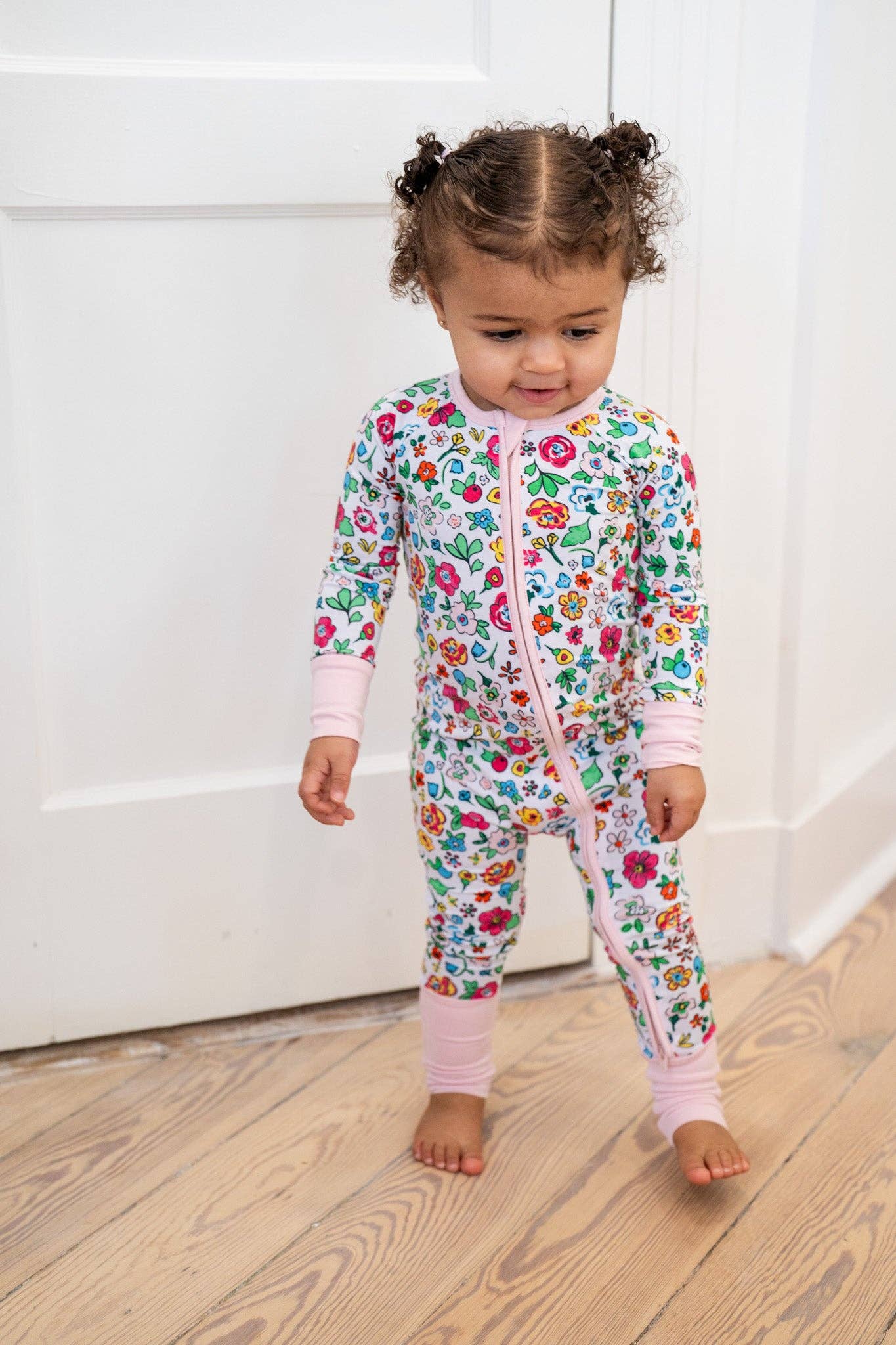 Wild Garden Bamboo Floral🌸 | One-Piece Convertible Romper : 0-3 months