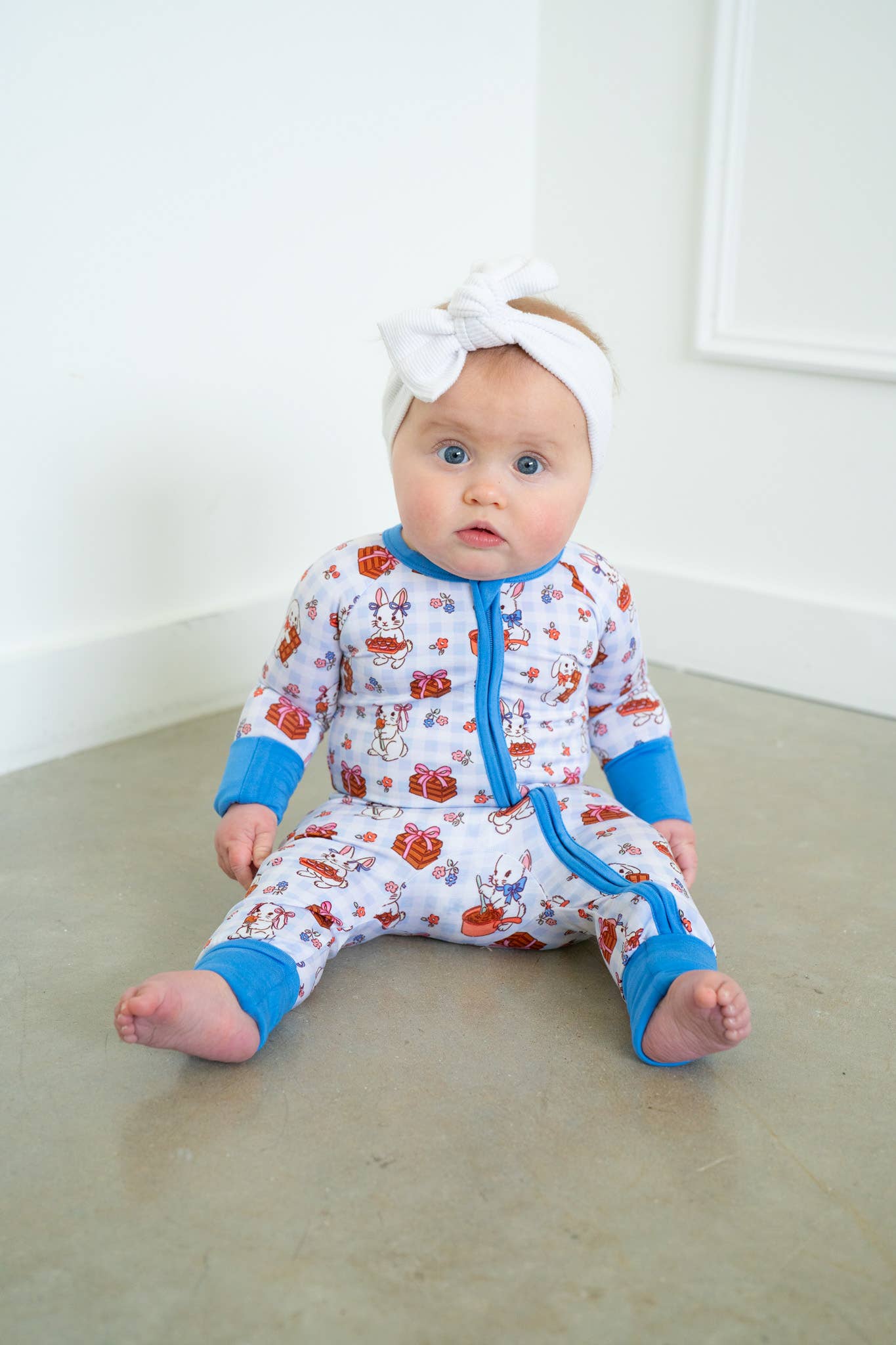 Chocolate Easter Bunnies Bamboo Zippy💕🐰| Romper Pajama Set: 3-6M