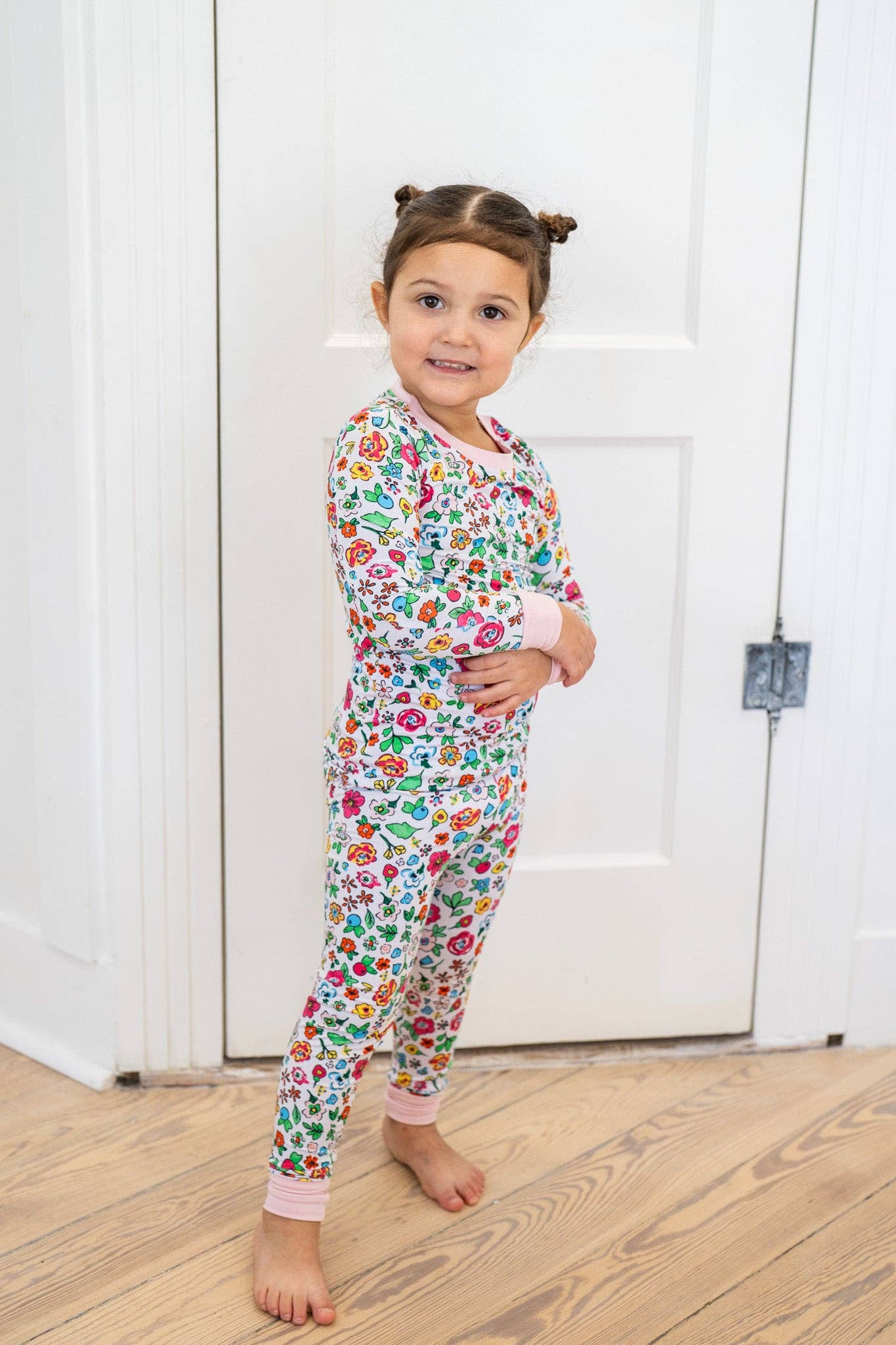 Wild Garden Floral 🌷Bamboo Two-Piece PJ Set | Girls Pajamas: 3T
