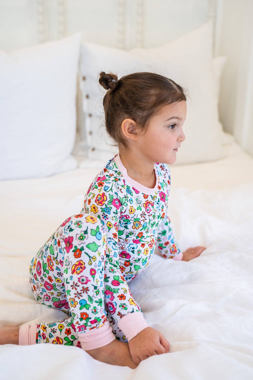 Wild Garden Floral 🌷Bamboo Two-Piece PJ Set | Girls Pajamas: 3T